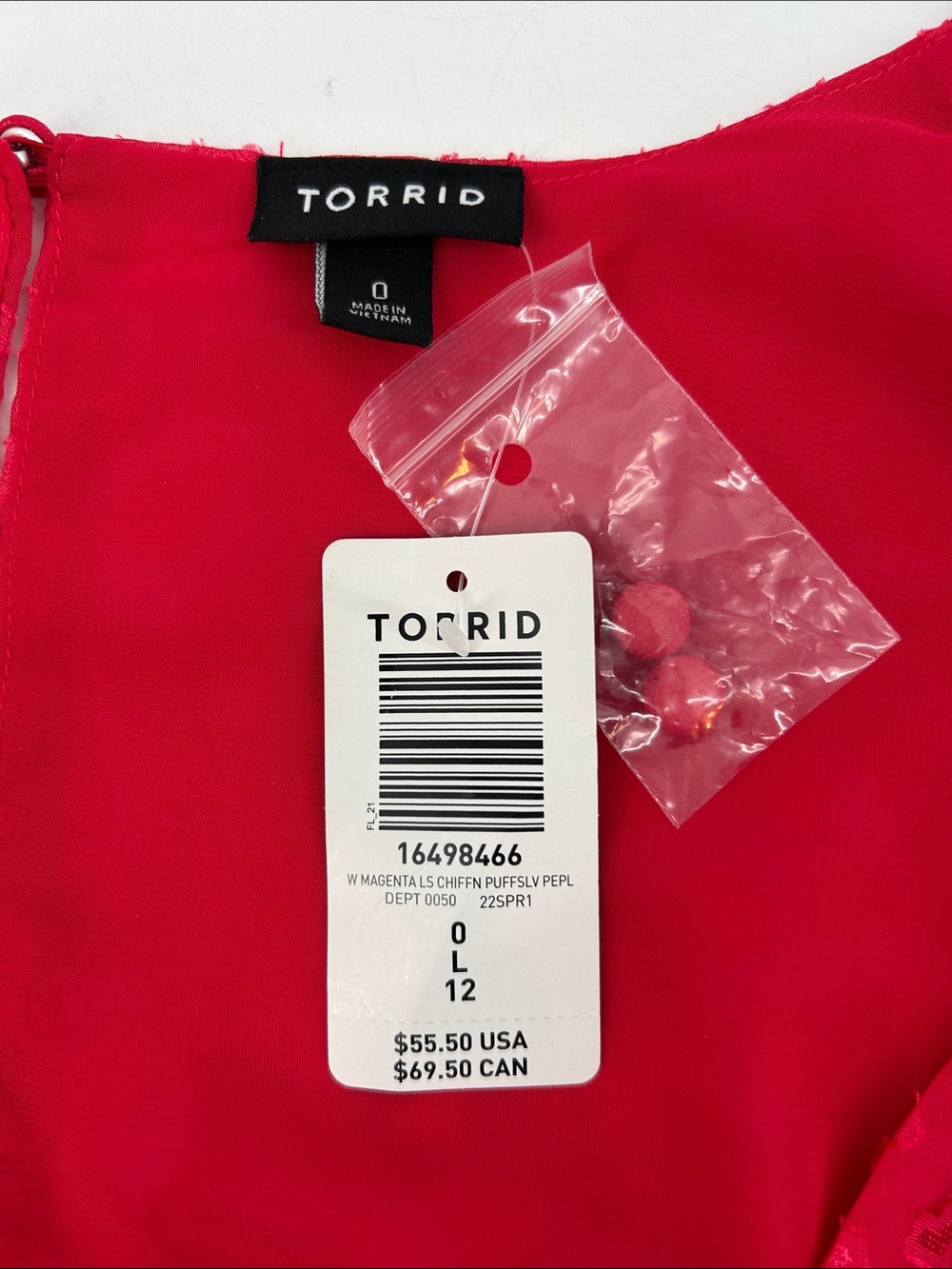 NWT Torrid Peplum Chiffon Clip Heart Blouse Size 0 12 NEW - Picture 13 of 15